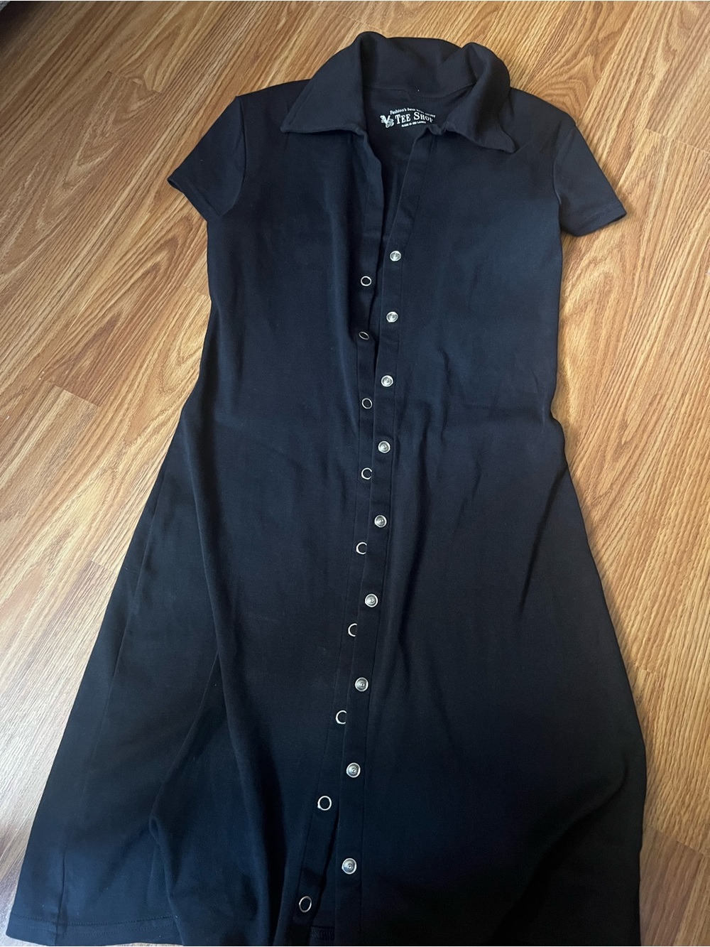 Victoria's Secret Black Button-Front Polo Midi Dress